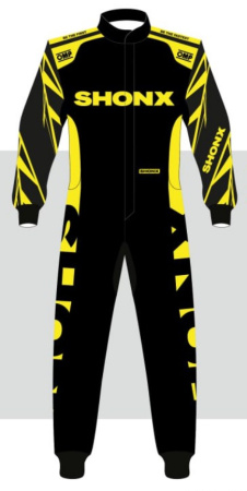 OMP KS ART (SHONX) комбинезон для картинга, черный/желтый/белый, р-р 48