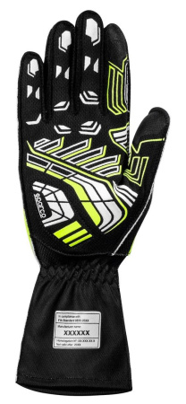 Sparco K-ARROW+ перчатки для картинга, черный/желтый неоновый, р-р 4