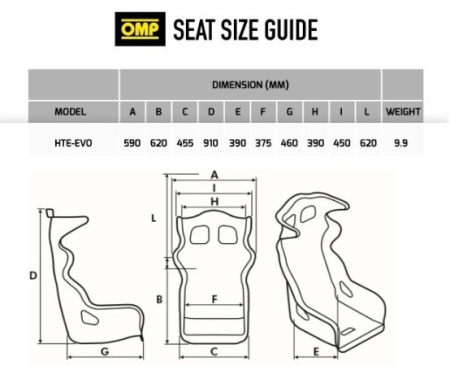 OMP HTE EVO кресло для автоспорта, черный