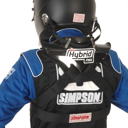 Simpson HYBRID PRO LITE защита головы и шеи (под стд клипсы), карбон, р-р L