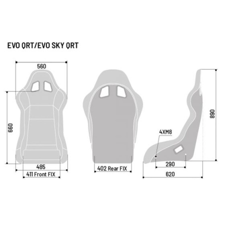 Sparco EVO SKY QRT кресло для автоспорта, черный