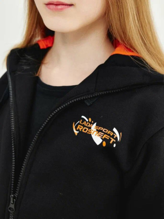 LADA Sport Картинг кофта детская на замке, черный, р-р 116 см