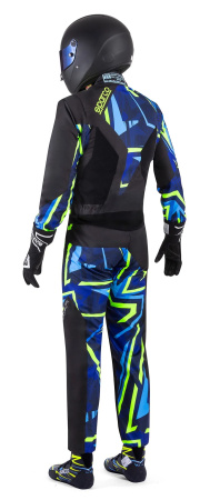 Sparco PRIME K ADVANCED комбинезон для картинга, черный/синий/желтый неоновый, р-р 48