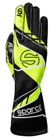 Sparco K-ARROW+ перчатки для картинга, черный/желтый неоновый, р-р 4