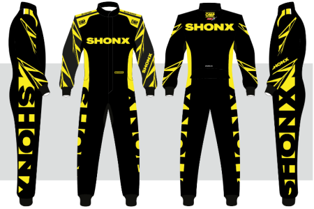OMP KS ART (SHONX) комбинезон для картинга, черный/желтый/белый, р-р 48