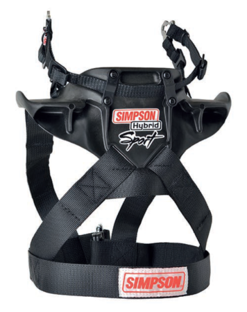 Simpson HYBRID SPORT защита головы и шеи (под стд клипсы), черный, р-р М